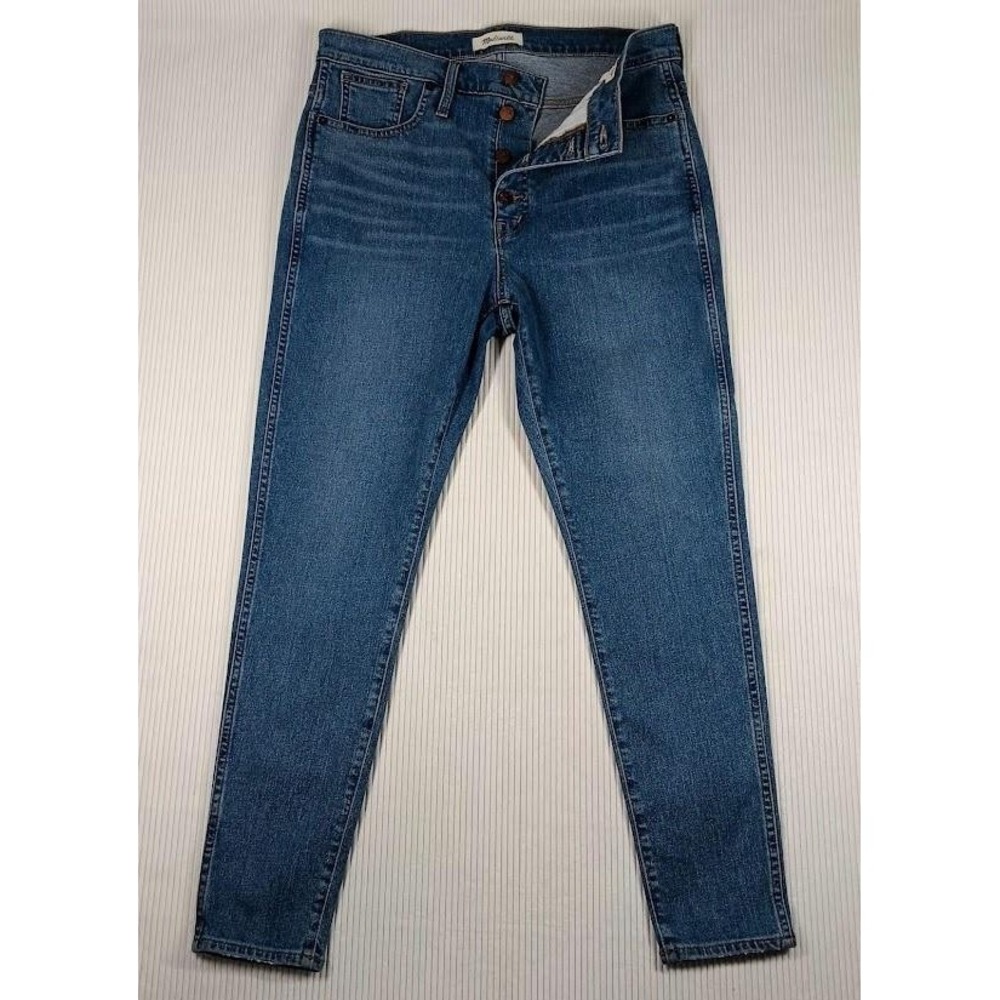 Madewell Jeans‎ Womens 31 Blue 10 Inch High Rise Skinny Denim Stretch Button Fly